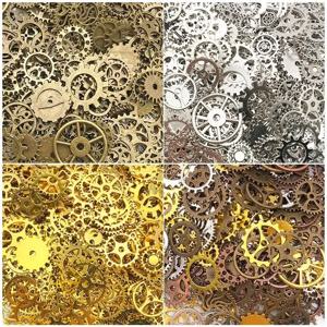 약 50g 무작위 믹스 컬러 믹스 크기 금속 기계 Steampunk Cogs 기어 DIY 쥬얼리에 대한 매력 펜던트 액세서리 만들기