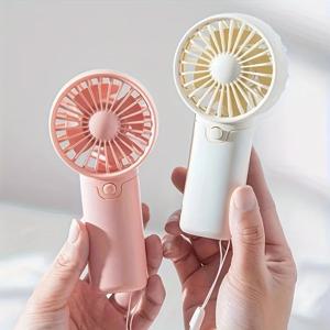2024 귀여운 미니 팬 휴대용 휴대용 팬 경량 핸디 팬 포켓 크기 저소음 소형 전기 팬 학생 선물 야외 팬