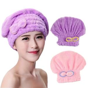 1Pc 마이크로 화이버 빠른 헤어 건조 목욕 타월 Bowknot 랩 타월 캡 욕실 액세서리 여성용 보닛 디자이너 샤워 캡