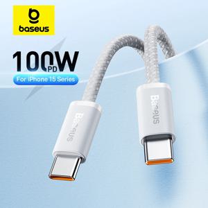Baseus 100W 유형 C-USB C 케이블(iPhone 16 15용) Macbook iPad용 고속 충전 충전기 코드 Samsung Xiaomi 고속 USB C 와이어