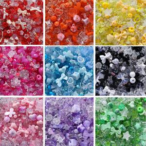 40g 2 스타일 혼합 꽃 하트 AB 컬러 전화 체인 비즈 목걸이 귀걸이 비즈 쥬얼리에 대한 멀티 스타일 비즈 결과 만들기