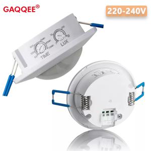 AC 220V-240V 인체 적외선 센서 스위치, 500-1200W LED 감지기, 스마트 스위치, 3-200lux 조절 가능 프로젝션 광 센서