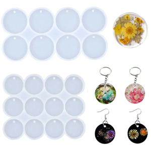 1PC 라운드 타원형 실리콘 몰드 DIY 에폭시 수지 금형 쥬얼리 만들기 펜던트 귀걸이 열쇠 고리 액세서리