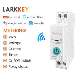 Tuya WiFi 지능형 회로 차단기 계량 1P 63A DIN 레일 스위치 스마트 홈용 전력 계량 에너지 모니터 무료 배송