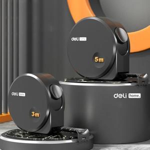 델리 도구 1Pcs 3/5M 검은 강철 재료 측정 테이프 측정 다기능 가정용 목공 미니 측정 도구