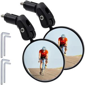 범용 자전거 거울 백미러 조정 가능한 회전 광각 사이클링 핸들 바 MTB 도로 자전거 액세서리 용 후면보기 미러