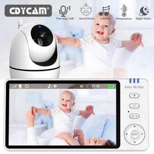 카메라 PTZ 줌이 장착된 5인치 비디오 베이비 모니터 Babyphone 캠 보안 보호 감시 카메라 온도 센서 자장가
