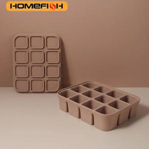 HOMEFISH 12 그리드 아이스 큐브 몰드 실리콘 트레이 스퀘어 몰드 간편한 릴리스 실리콘 폼 바 주방 액세서리