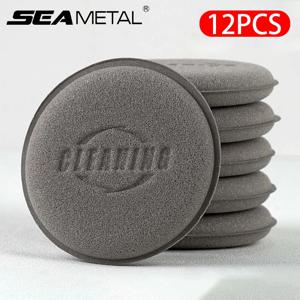 SEAMETAL 12pcs 자동차 왁싱 연마 스폰지 고밀도 폼 스폰지 왁스 애플리케이터 자동차 자세히 청소 패드 워시 액세서리