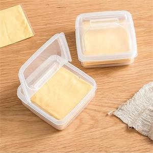 1pc 플라스틱 냉장고 보관 치즈 상자, 치즈 용기, 버터 블록 치즈 조각 보관 상자