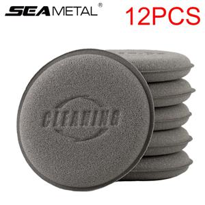 SEAMETAL 12pcs 자동차 라운드 왁싱 폴란드어 스폰지 고밀도 폼 애플리케이터 패드 자동차 자세히 도구에 대 한 연마 스폰지