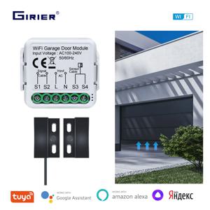 GIRIER WiFi 스마트 차고 문 오프너 컨트롤러는 Alexa Google 홈 보조자 Alice App 원격 제어와 함께 작동합니다. 허브는 필요하지 않습니다.