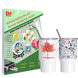 잉크젯 프린터 용 고해상도 DIY 디자인 컵 A4 워터 슬라이드 전송 인쇄용 용지 투명 워터 슬라이드 데칼 용지