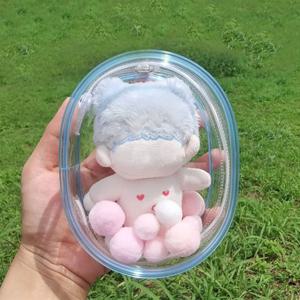 PVC 투명 투명 보관 케이스 가방 장식 미니 인형 디스플레이 박스, 야외 가방 선물, 10cm 인형 액세서리