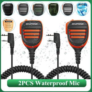 2PCS Baofeng 워키 토키 스피커 마이크 방수 PTT 마이크 UV-5RH DM-1701 UV-17 UV-K5 UV-K6 UV18 Pro 라디오 액세서리