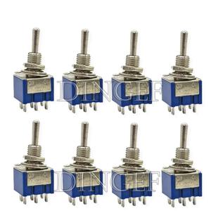 5PCS 블루 미니 MTS-102 3핀 SPDT ON-ON 6A 125VAC 소형 토글 스위치 MTS-103 MTS-202 MTS-203 6PIN ON-OFF-ON