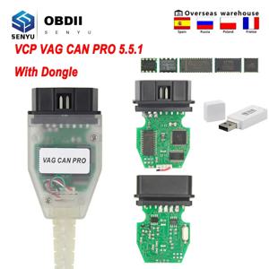 VCP VAG Can Pro 5.5.1 VW/Audi 자동차 진단 케이블 용 USB 동글 Obd Obd2 CAN BUS + UDS + K-line UDS 용 VCP 스캐너 자동 도구