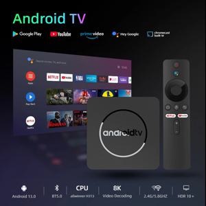 Mortal Q1 스마트 TV 박스 안드로이드 14 음성 제어 Allwinner H313 구글 넷플릭스 유튜브 Wifi6 HDR 10 BT 5 크롬캐스트 셋톱 박스