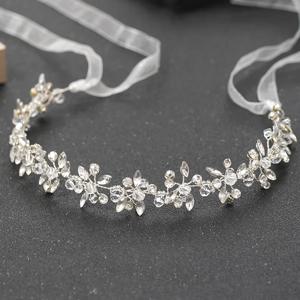 여성을위한 실버 컬러 머리띠 신부 수제 크리스탈 라인 석 Tiaras Hairbands 웨딩 헤어 액세서리 여왕 머리띠 선물