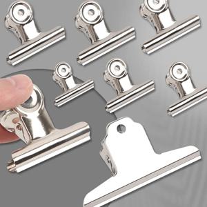 6Pcs 금속 종이 클립 접이식 금속 바인더 클립 다기능 클램프 바인더 종이 클립 사무실 학교 문구 용품