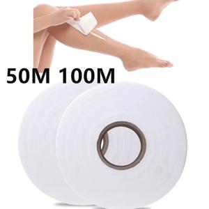 고품질 1 롤 50m 100m 제모용 부직포 왁스 스트립 바디 천 헤어 제거 왁스 종이 롤 제모 제모기