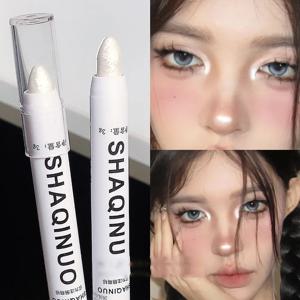 실버 하이라이터 펜, 매트 아이섀도우 스틱, 화이트 아이라이너 쉬머