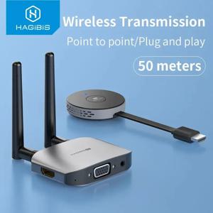 Hagibis 무선 HDMI 비디오 송신기 수신기 G6W 키트 HDMI 익스텐더 어댑터 TV 동글 1080P 모니터 프로젝터 노트북 용