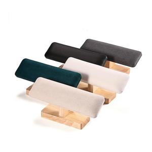 1pc 나무 기본 T 자형 PU 가죽/벨벳 팔찌 디스플레이 랙 팔찌 시계 헤어 밴드 쥬얼리 스토리지 스탠드 홀더 주최자