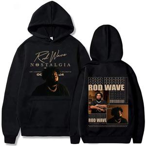 2024 Rod Wave Tour 패션 캐주얼 향수 힙합 음악 프린트 까마귀 남성 및 여성 풀오버 팬 럭셔리 선물 탑 까마귀