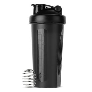 1pc 휴대용 단백질 셰이커 600ml 피트니스 병 피트니스 매니아를위한 와이어 털 공 운동 선수 야외 체육관에 적합