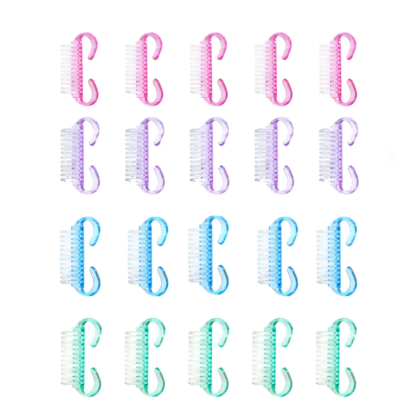 1/5/20Pcs 아크릴 네일 브러쉬 핑크 컬러 네일 아트 매니큐어 페디큐어 소프트 먼지 제거 플라스틱 청소 네일 브러쉬 파일 도구 세트