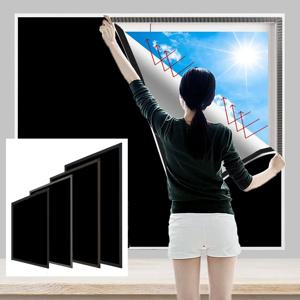 사용자 정의 100% 블랙 아웃 커튼 자기 접착 휴대용 여행 창 음영 거실 침실 홈 창 필름 천으로