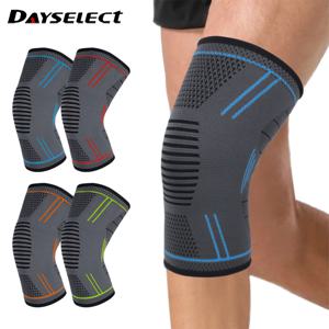 1Pcs 탄성 무릎 패드 실리콘 미끄럼 방지 니트 통기성 나일론 스포츠 피트니스 Kneepads 농구 배구 야외 스포츠