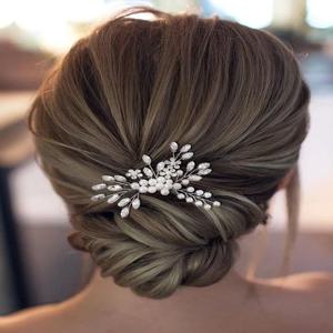 여성을위한 패션 수제 꽃 진주 헤어 빗 신부 Hairbands 클립 웨딩 헤어 액세서리 크리스탈 머리띠 클립