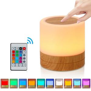 RGB 야간 램프 캠핑 조명 분위기 야간 조명 침대 옆 램프 침실 12월을 위한 원격 터치 제어 기능이 있는 색상 변경 텐트