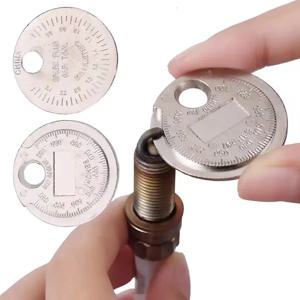 코인 유형 0.6-2.4mm 0.02-0.10 인치 점화 플러그 갭 게이지 측정 도구 범위 점화 플러그 게이지 구경 측정 도구