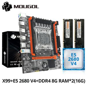 Intel Xeon E5 2680 V4 및 DDR4 8Gx2 2133MHz 듀얼 채널 ECC RAM M.2 NVME가 탑재된 MOUGOL X99 게이밍 마더보드 키트(데스크탑 PC용)