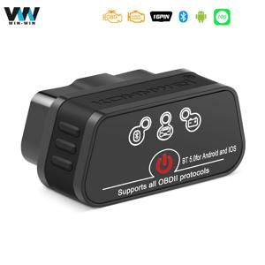 KONNWEI 블루투스 5.0, 안드로이드 및 IOS OBDII OBD2 스캐너, ELM 327 V1 5, 자동 OBD 2, 자동차 진단 도구, KW901 ELM327 V1.5