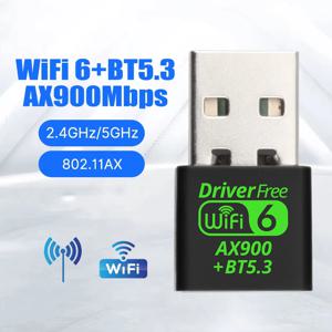 AX900 USB WiFi 6 Bluetooth 5.3 어댑터 2in1 동글 듀얼 밴드 2.4G 및 5GHz USB WiFi 네트워크 무선 Wlan 수신기 드라이버 무료