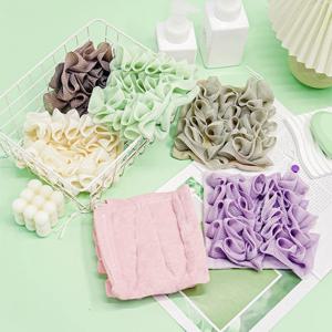 비누 부드러운 엑스 폴리 에이 팅 메쉬 샤워 스폰지 스킨 케어 목욕 도구에 대한 Drawstring 클로저와 2-In-1 목욕 공 수건 수세미