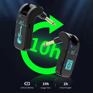 무선 기타 시스템 기타 송신기 리시버 세트, 일렉트릭 기타 베이스용, 2.4G, 48K, 16 비트 실시간 변속기