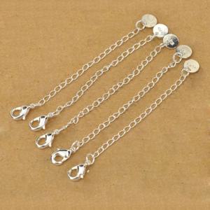 10X 도매 패션 주얼리 결과 연장 체인 925 라운드 태그 스털링 실버 컬러 랍스터 걸쇠 목걸이 팔찌