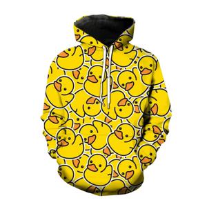 새로운 패션 후드 3d 인쇄 카와이 동물 오리 돼지 남성 여성 unisex 까마귀 캐주얼 특대 풀오버 키즈 운동복