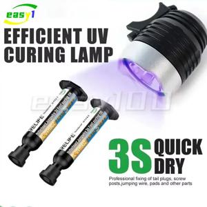 2PCS RELIFE RL-UVH902 10ML UV 3S 휴대 전화 수리 용 속건성 솔더 마스크 잉크 점프 와이어 + RL-014 UV 경화 라이트 도구