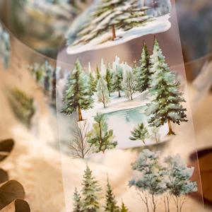 Mr. Paper 6 스타일 1 롤/박스 트리 모리 리 조경 테이프 DIY 핸드북 스크랩북 사진 프레임 달력 카드 장식