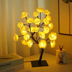 LED 장미 나무 램프, USB 전원 꽃 야간 조명, 휴일 파티용 분위기 조명, 결혼식 선물, 연인 집 장식