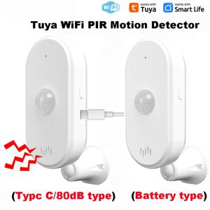 투야 와이파이 PIR 모션 센서, 스마트 홈 인체 적외선 감지기, 스마트 라이프, DC5V C타입 PIR 또는 AAA 배터리 모션 센서