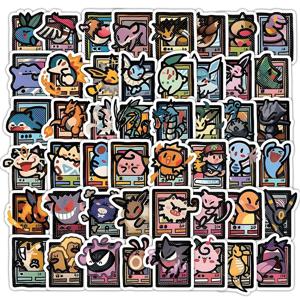 103pcs 픽셀 스타일 애니메이션 포켓몬 스티커 피카추 만화 데칼 DIY 가방 편지지 어린이를위한 방수 스티커