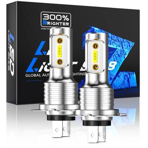2/4 PCS H7 LED 헤드 라이트 전구 높은 낮은 빔 6000K 슈퍼 화이트 조명 자동차 안개 조명 자동 DRL H4 H8 H8 H11 Cob 칩 12V 24V 80W
