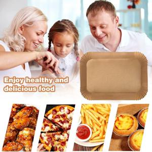 50Pcs 에어 프라이어 일회용 종이 비 스틱 에어 프라이어 베이킹 종이 라운드 에어 프라이어 종이 라이너 종이 주방 악세사리